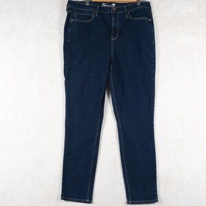 Seven7 Skinny Jeans Womens Dark Wash Skinny Fit Stretch Denim Pants Size 14